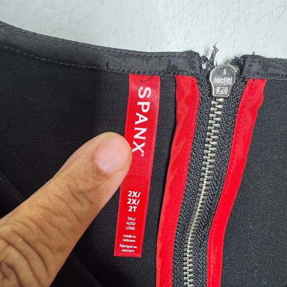 Spanx Ponte Perfect Sleeveless Jumpsuit Black 2X Tall Wide Leg Workwear Office - Picture 11 of 15